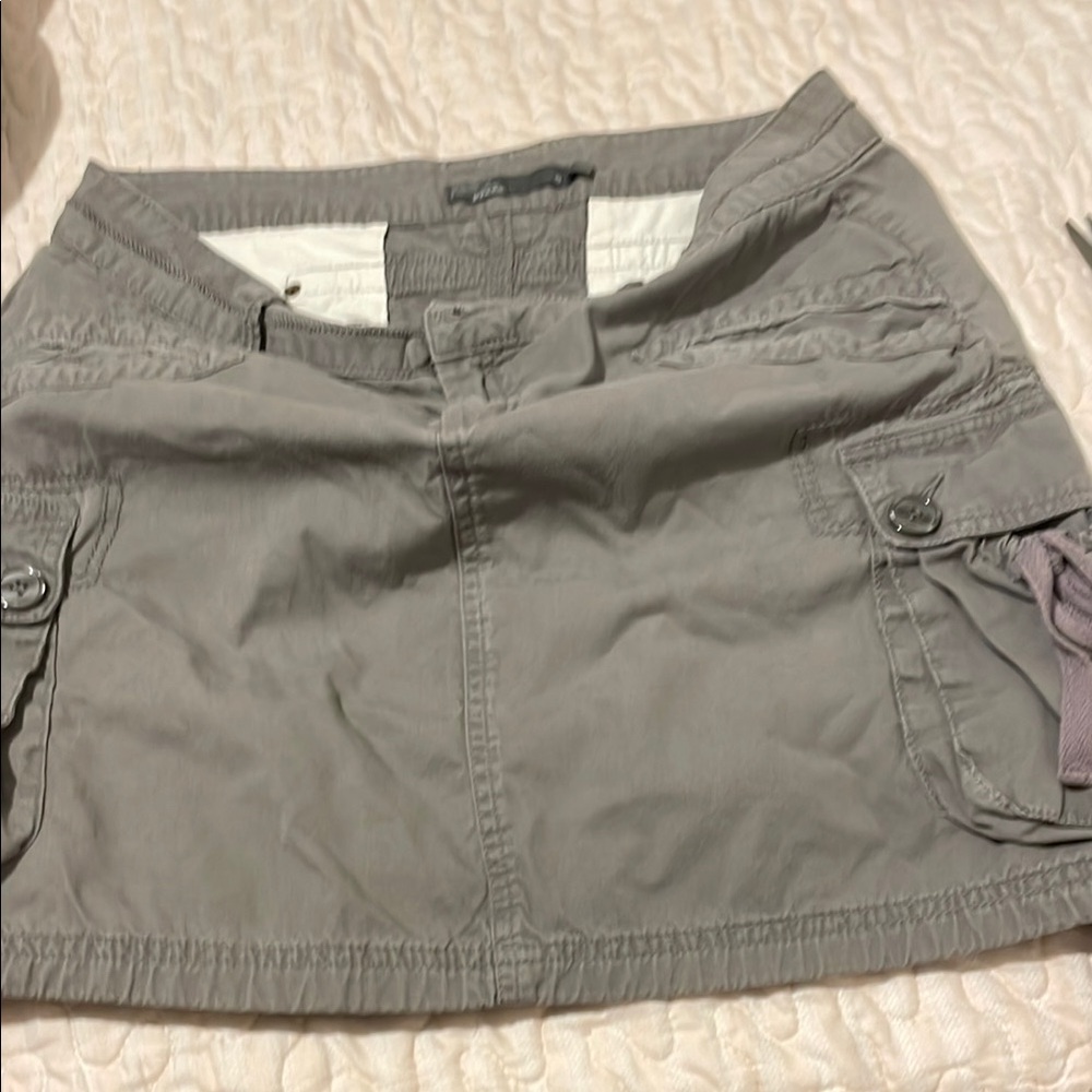 Prana Stone Gray Cargo Skirt